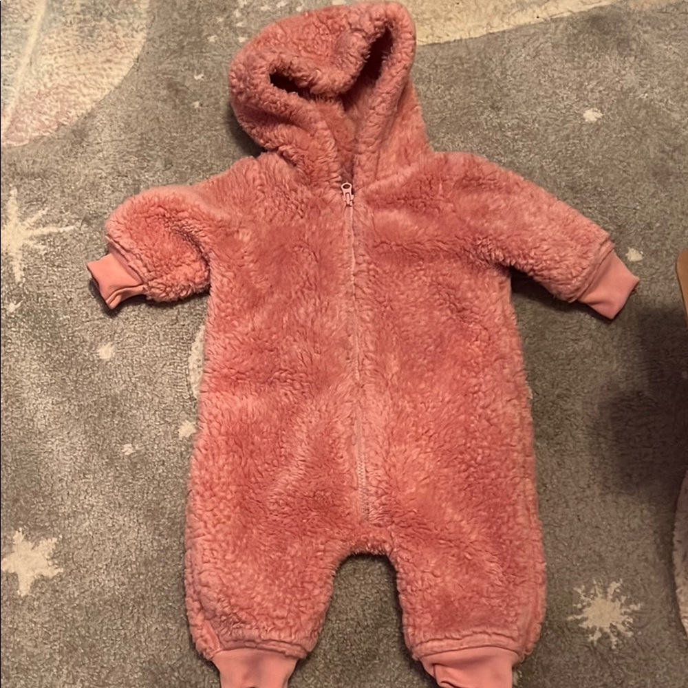 Cozy Pink Fleece Baby Onesie